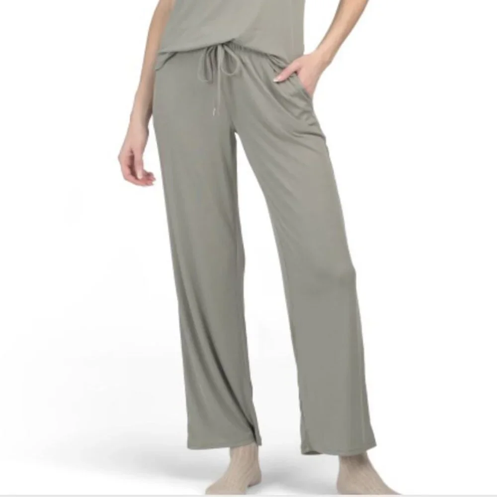 NWT NICOLE MILLER Green High Neck Tank and Pockets Pull on Pants Set Size - Picture 2 of 12